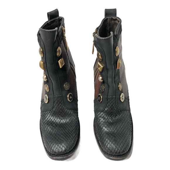 Cuadra High Heel Booties Python Skin Size 7 - Picture 1 of 10